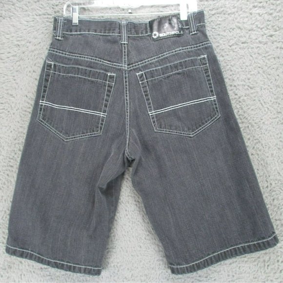 Southpole Shorts Mens 34 Black Hi Rise Y2K Skater 90's Grunge Baggy Streetwear - Picture 9 of 14